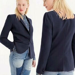 Judith & Charles Navy Blue Linen Blazer Sz…